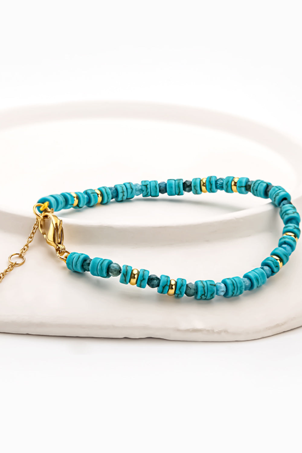 Turquoise Copper Bracelet - 6.7"L - T -