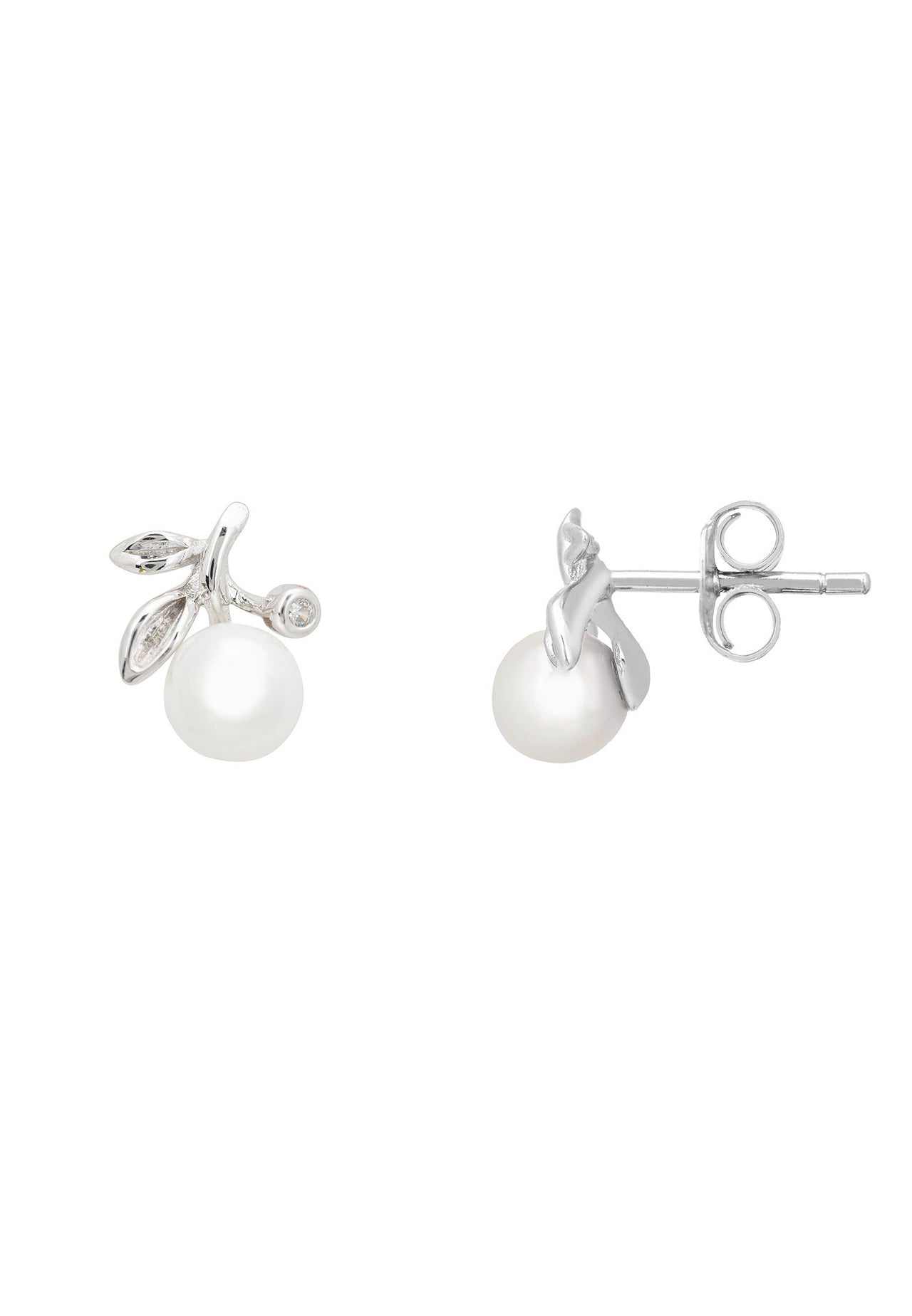 LATELITA - Rosebud Pearl Stud Earring Silver -