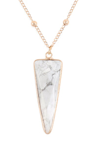 Thumbnail for Arrowhead Shape Stone Pendant Necklace - 6 COLORS -