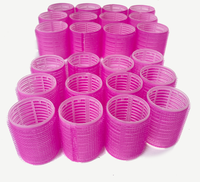 Thumbnail for Savoy Active - Self Grip Hair Curler Roller 24 Piece Set (12 Large, 12 Small) - Pink -