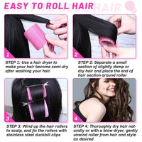 Thumbnail for Savoy Active - Self Grip Hair Curler Roller 24 Piece Set (12 Large, 12 Small) - Pink -