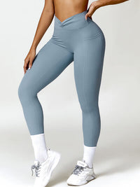 Thumbnail for Twisted High Waist Active Leggings with Pockets - T - 5 COLORS -