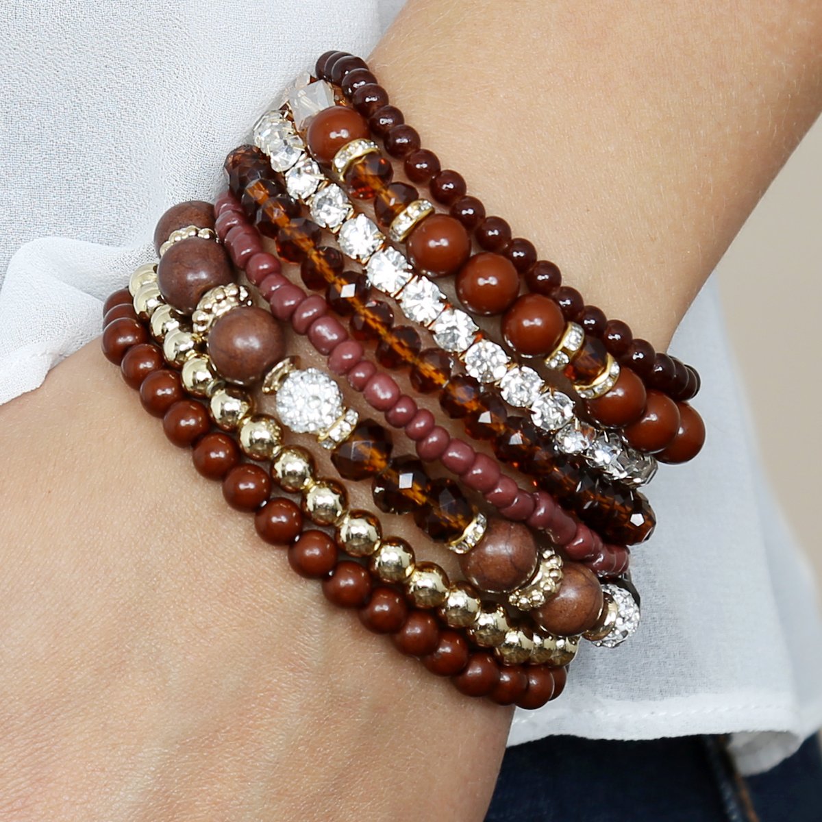 Multicolor Beaded Stretch Bracelet  - 26 COLORS