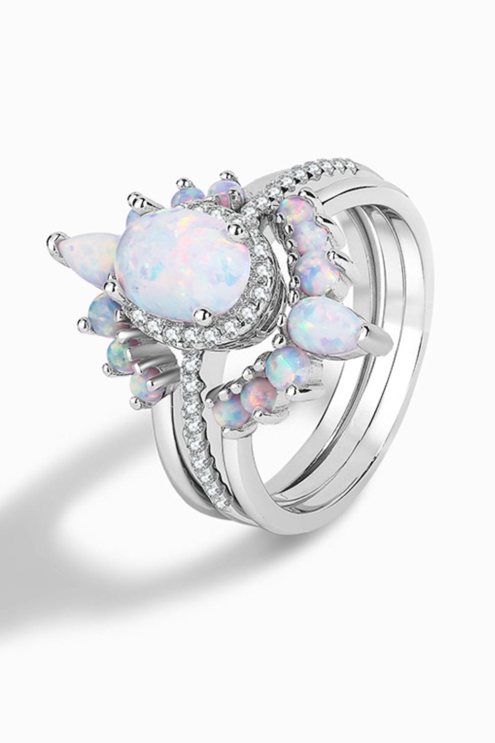 925 Sterling Silver Opal Ring - T - SIZES 5 THRU 10 - 1 COLOR -