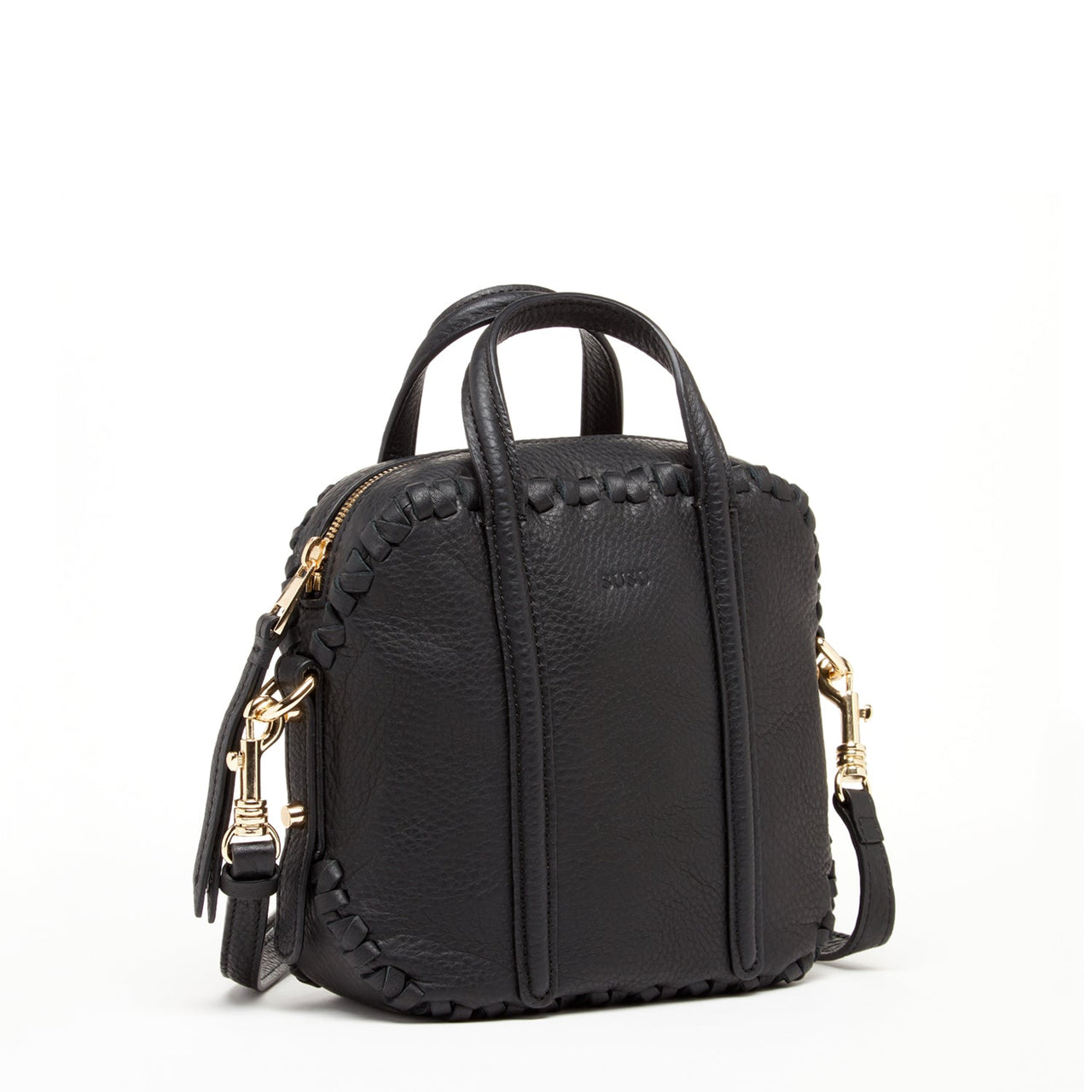 Evelyn Black Leather Crossbody Bag -