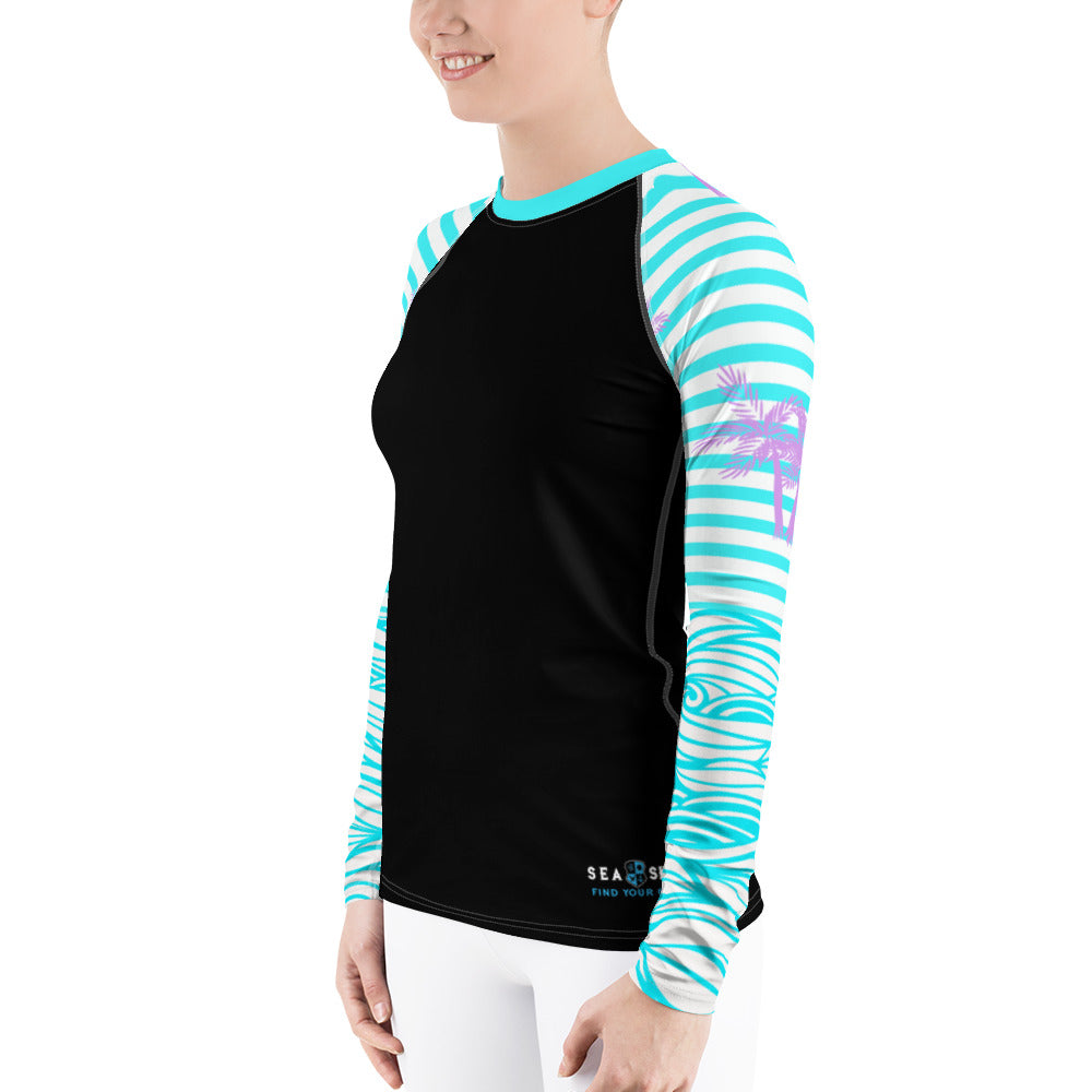 FYC - Women's Reels and Reefs Striped Sea Skinz Performance Rash Guard UPF 40+ - 1 COLOR -