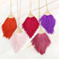 Thumbnail for Riah Fashion - Tassel Pendant Dainty Necklace - 34 COLORS -