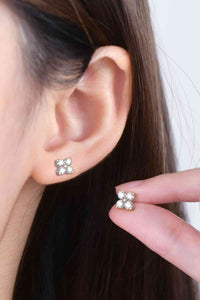 Thumbnail for Moissanite 925 Sterling Silver Four-Leaf Clover Shape Earrings