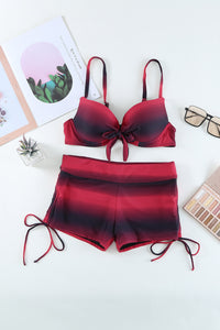 Thumbnail for Drawstring Sweetheart Neck Bikini Set - T - 2 COLORS -