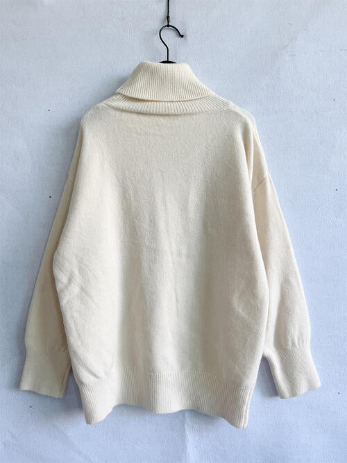 Turtleneck Long Sleeve Sweater - 1 OVERSIZE - T - 6 COLORS -