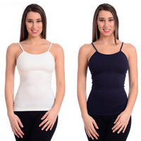 Thumbnail for Seamless Camisoles 2 Pack Navy and Ivory -