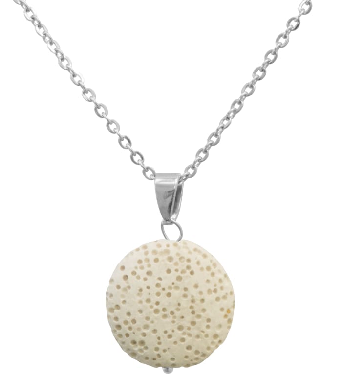 White Lava Stone Essential Oil Necklace -