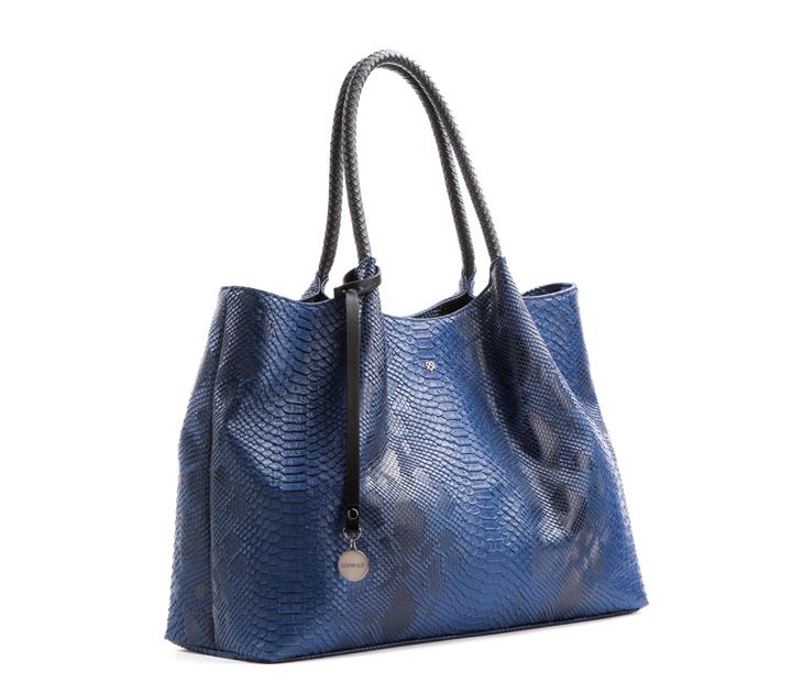 GUNAS NEW YORK - Naomi - Snake Navy Vegan Leather Tote Bag - 1 COLOR -