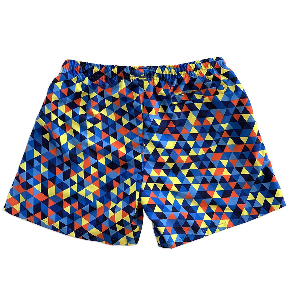 LaPalma Eco-Beachwear - Classic Geometrical Blue Sustainable materials Swim Trunk - 1 COLOR -