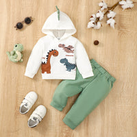 Thumbnail for Dinosaur Graphic Hoodie and Pants set - 2 PCS - T - 3 COLORS -