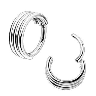 316L Stainless Steel Triple Seamless Clicker Ring -