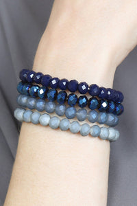 Thumbnail for Four-Line Glass Beads Stretch Bracelet - 8 COLORS -