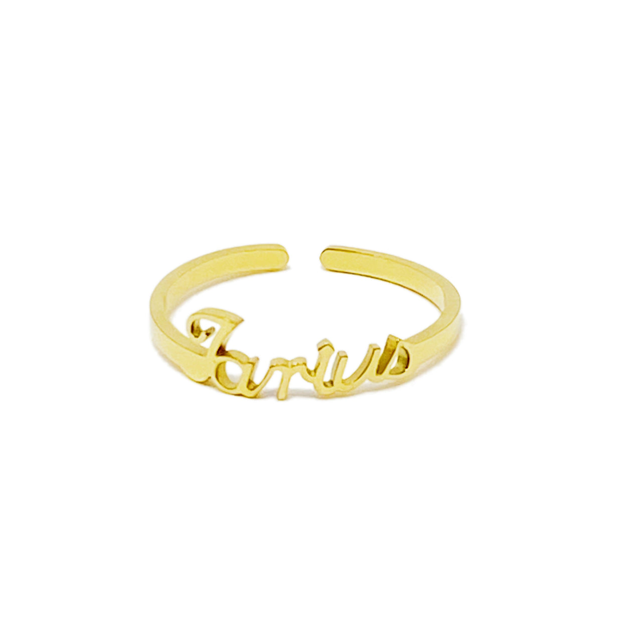 Ellison & Young - Scripted Zodiac Ring - 18K Gold plated - ALL 12 SIGNS / FIND YOURS! -