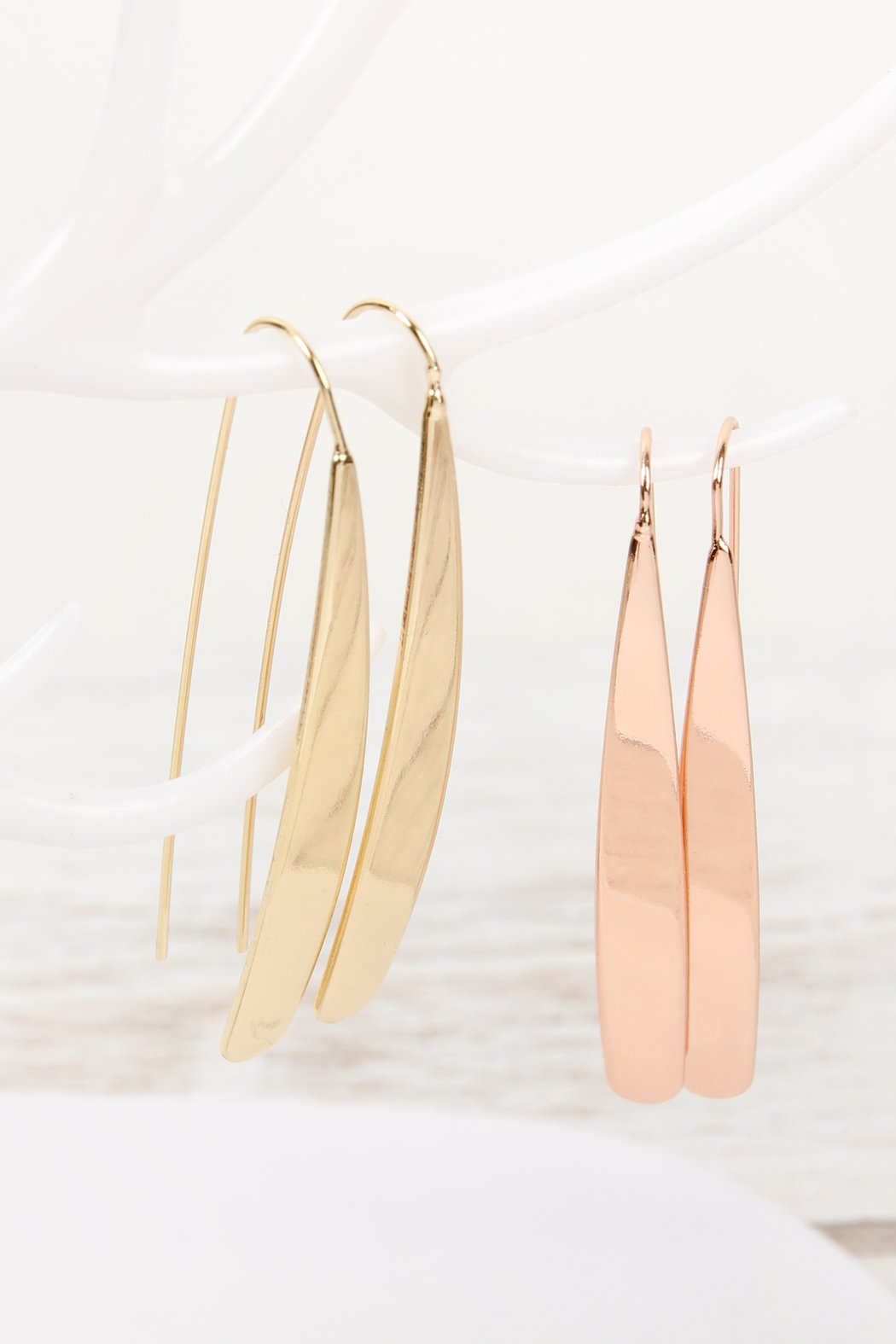 Wish Bone Threader Earrings - 5 FINISHES -