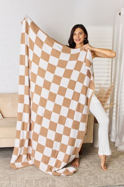 Cuddley Checkered Decorative Throw Blanket - T - 6 COLORS -