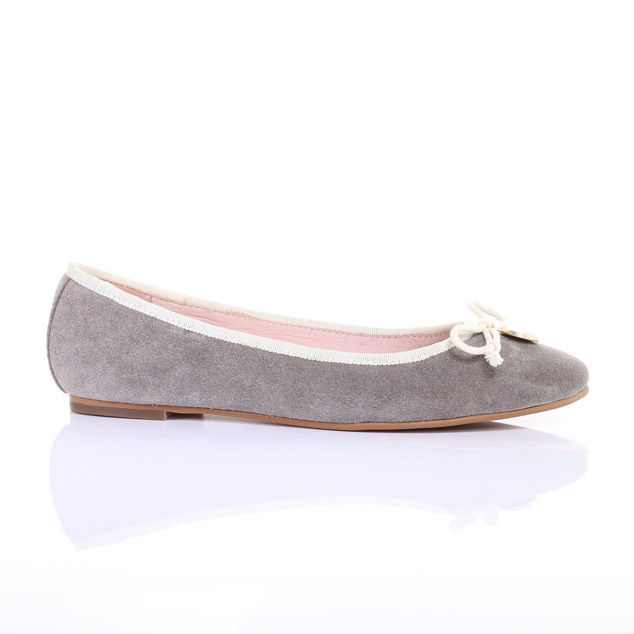 Bow Suede Ballerina (Grey) -