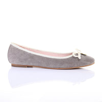 Thumbnail for Bow Suede Ballerina (Grey) -