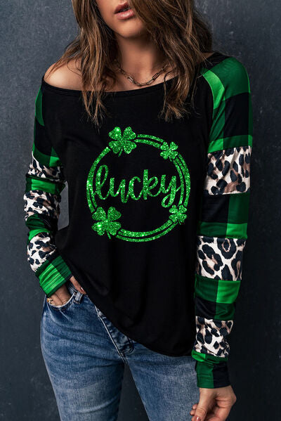 LUCKY Plaid Round Neck T-Shirt - T - 1 COLOR -