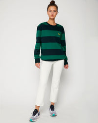 Thumbnail for Rebody - Embroidered Rebody Rugby Striped Sweatshirt *Sustainable - 1 COLOR -