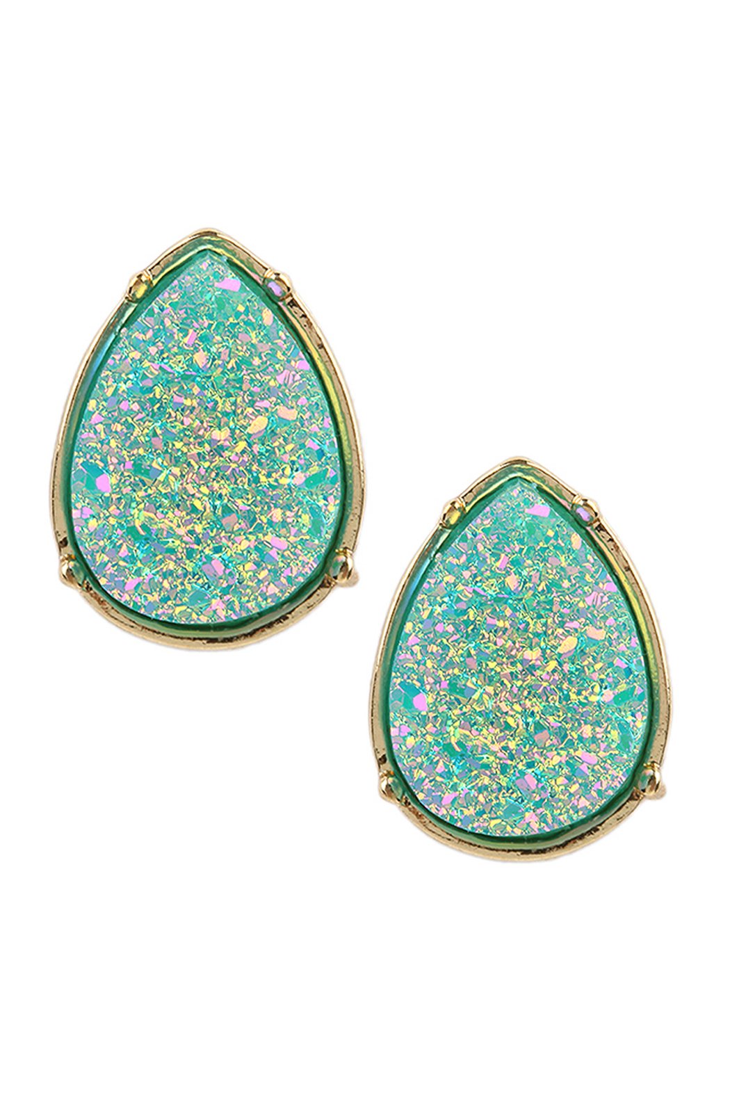 Druzy Teardrop Post Earrings - 17 COLORS -