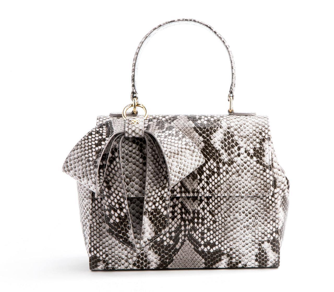 GUNAS NEW YORK - Cottontail - Black & White Snake Texture Vegan Leather Bag - 1 COLOR -