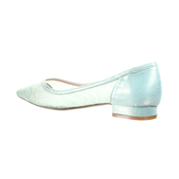 Thumbnail for Lace Pointed Toe Ballerina (Light Green)