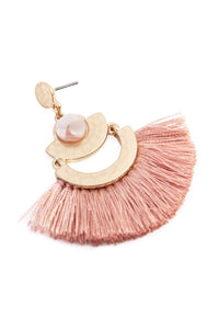 Thumbnail for Dangling Tassel Fan Drop Earrings - 6 COLORS -