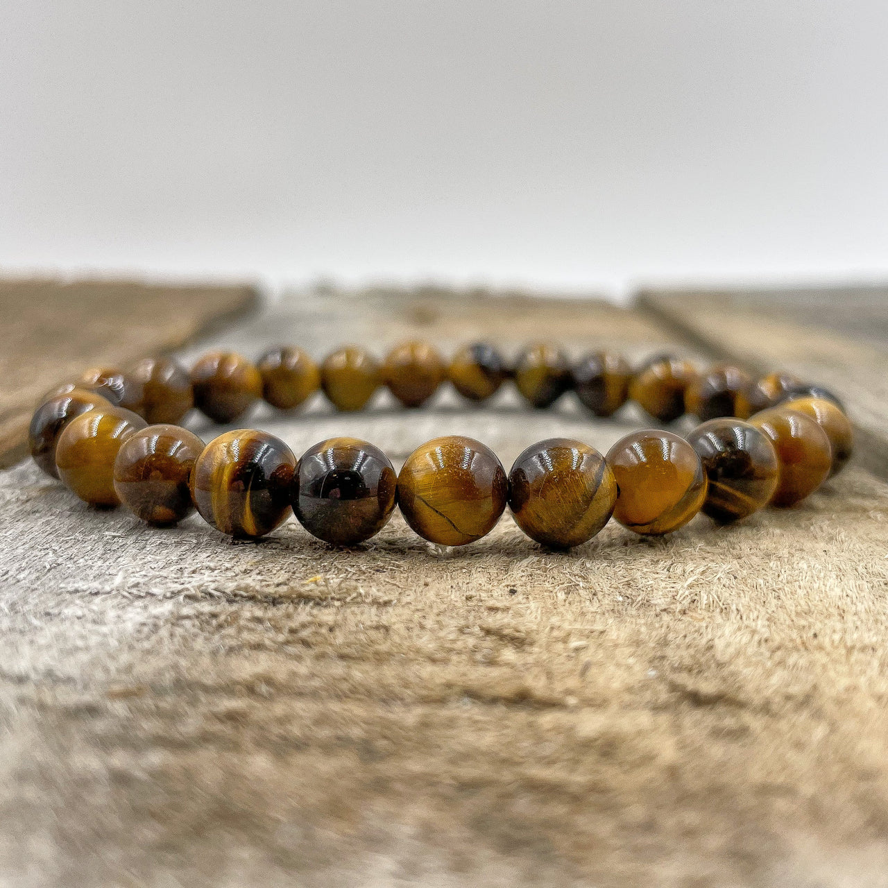 Union - Tiger Eye Gemstone Beaded Bracelet - 5 SIZES -