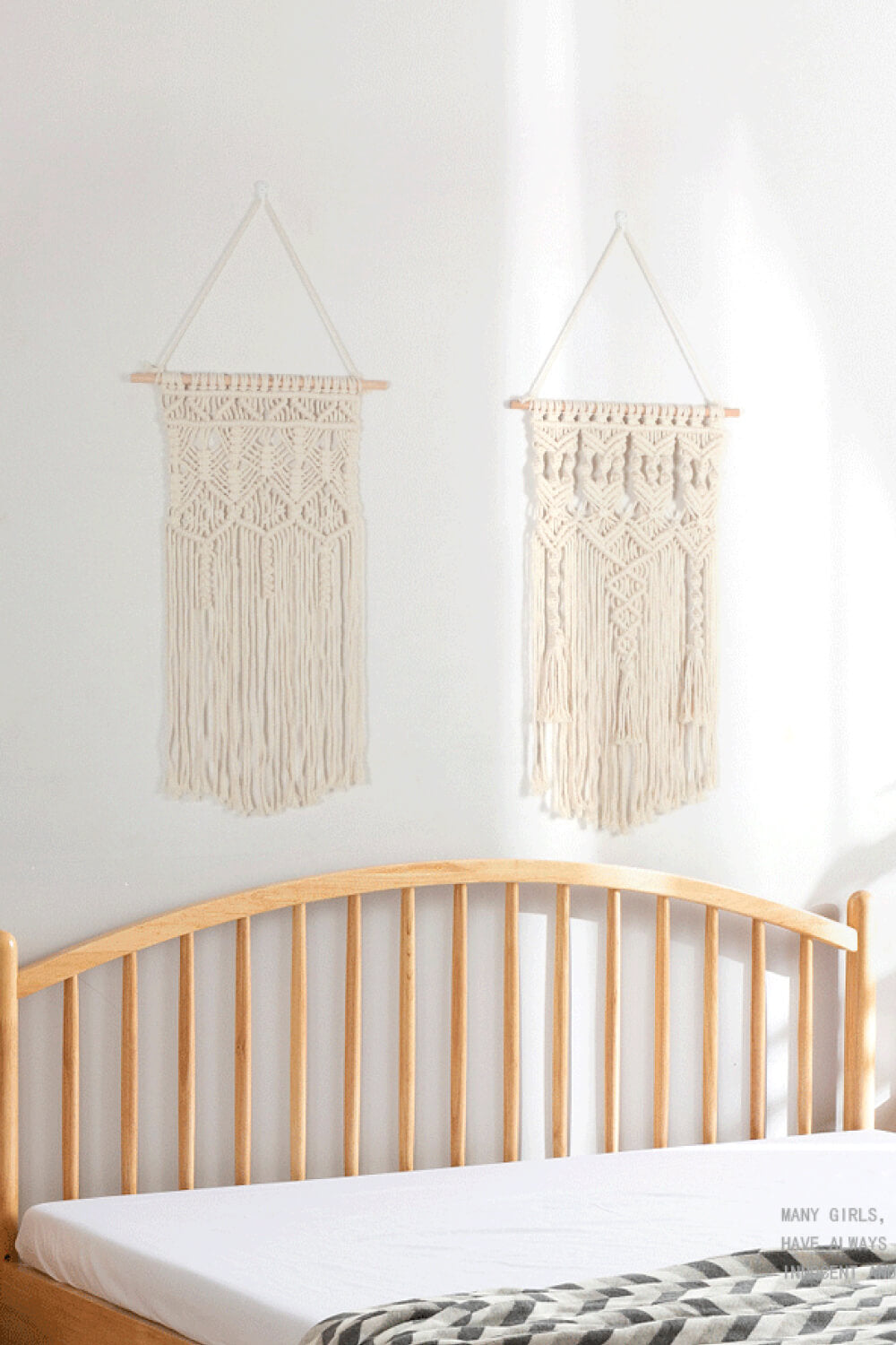 Macrame Bohemian Hand Woven Fringe Wall Hanging - 27.5" X 17.7" - T - 2 COLORS -