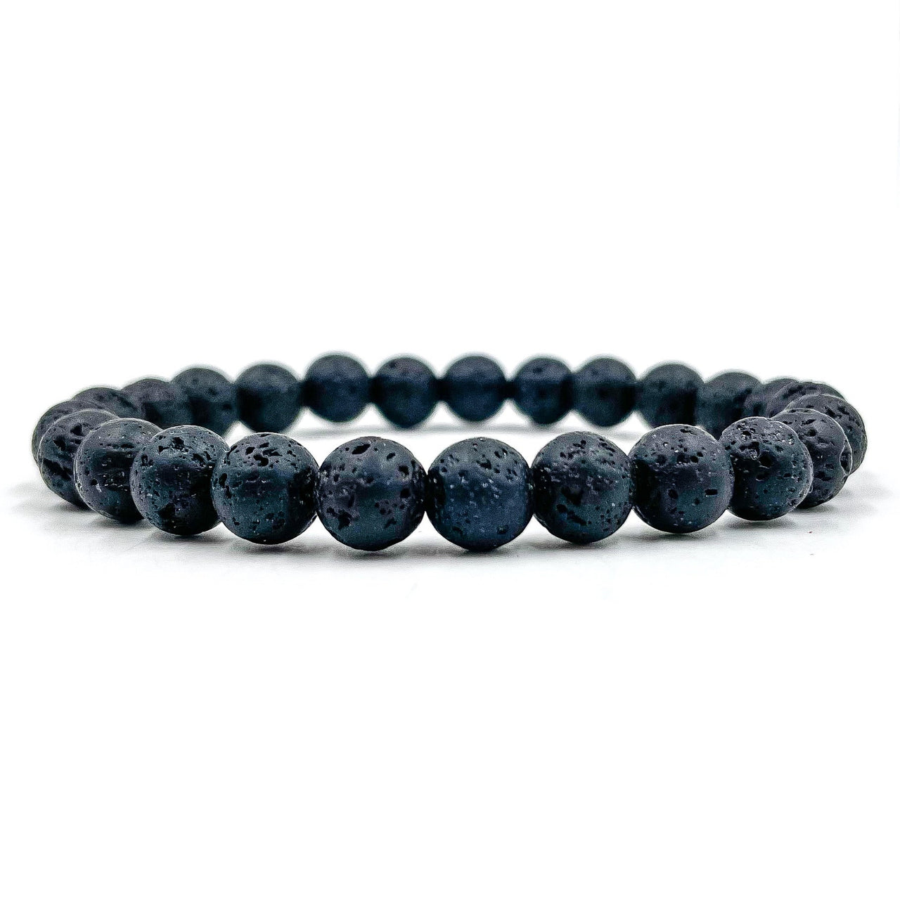 Union - Smooth Lava Rock Gemstone Beaded Bracelet -