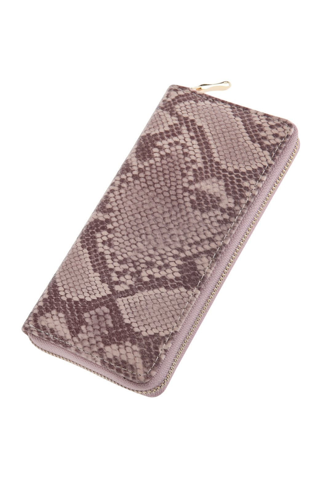 Python Skin Printed Single Zipper Wallet - 4 COLORS -