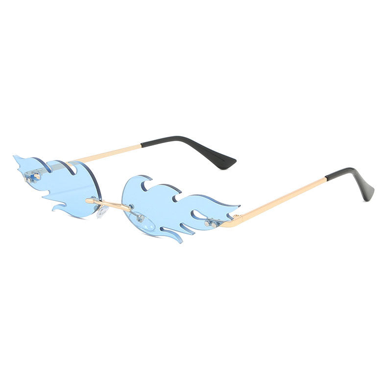 Rimless Fire Shaped Women Sun Shades - Glasses - [10-15 DAY DELIVERY] - 11 COLORS -