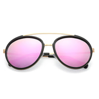 Thumbnail for Farmindale | CA13 - Polarized Circle Round Brow-Bar Fashion Sunglasses - 6 COLORS -