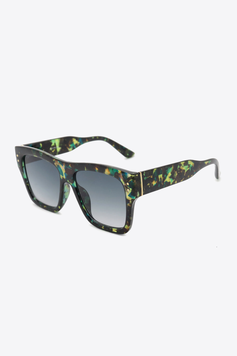 UV400 Patterned Polycarbonate Square Sunglasses - T - 1 COLOR -