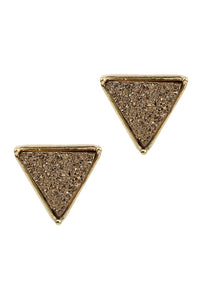 Thumbnail for Riah Fashion - Druzy Triangle Post Earrings - 7 COLORS -