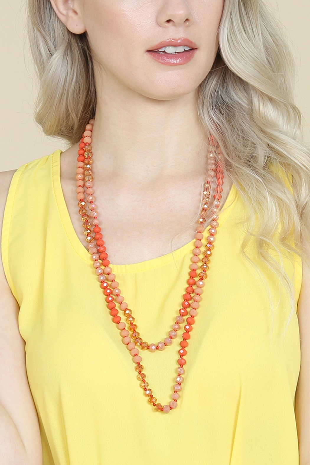 Riah Fashion - Multi Tone Glass Beads Necklace - 14 COLORS -