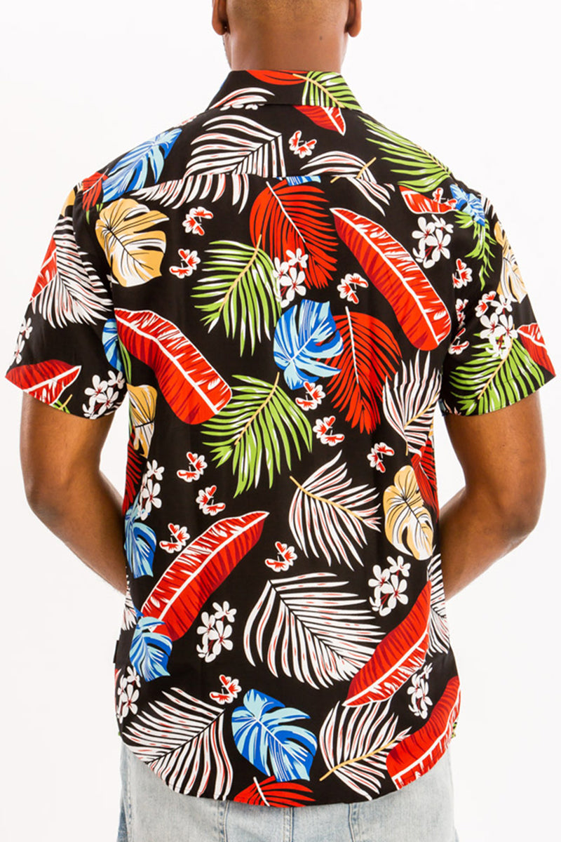 WEIV - Digital Print Hawaiian Short Sleeve Shirt -