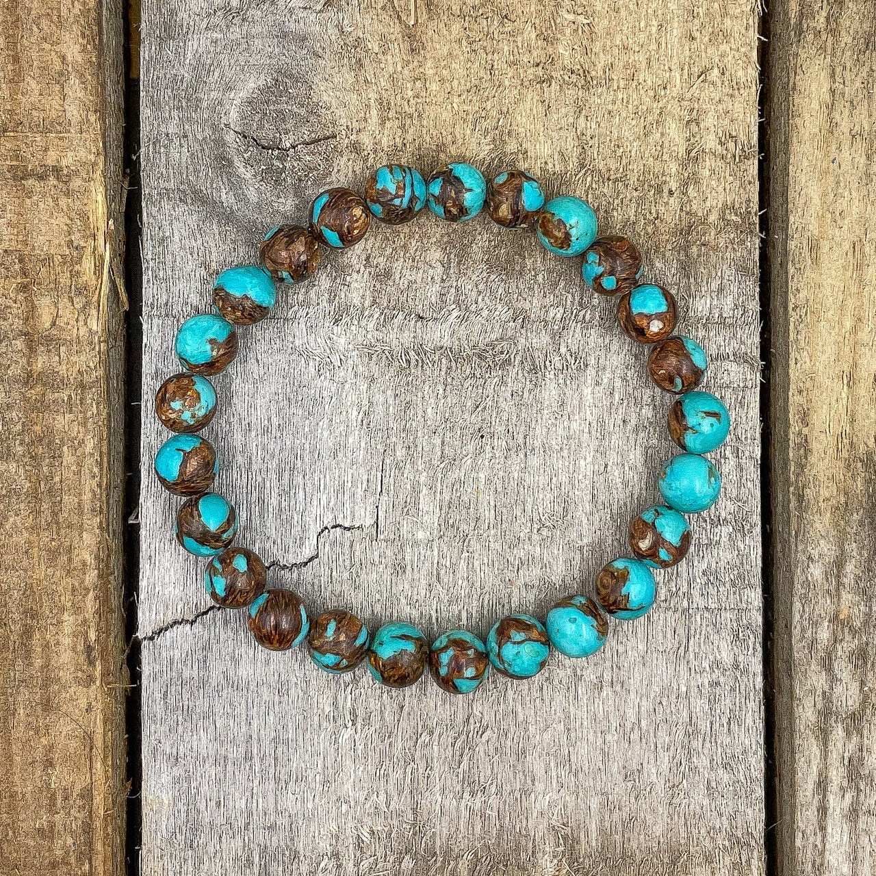 Union - Bronzite Turquoise Gemstone Beaded Bracelet -