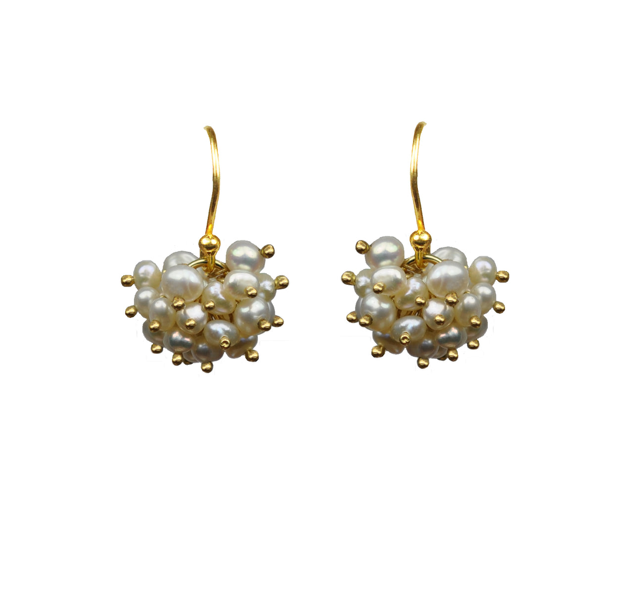 Gena Myint - Pearl Cluster Vermeil Earrings -