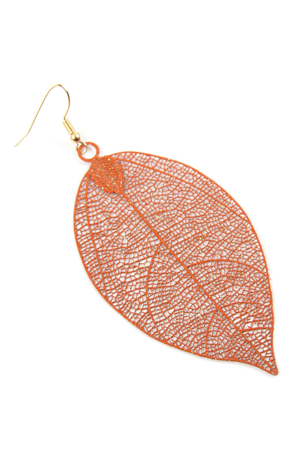 Filigree Leaf Earrings - 5 COLORS -