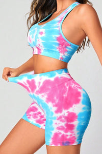 Thumbnail for Tie-Dye Sports Bra and Shorts Set - 2 PCS. - T - 1 COLOR -