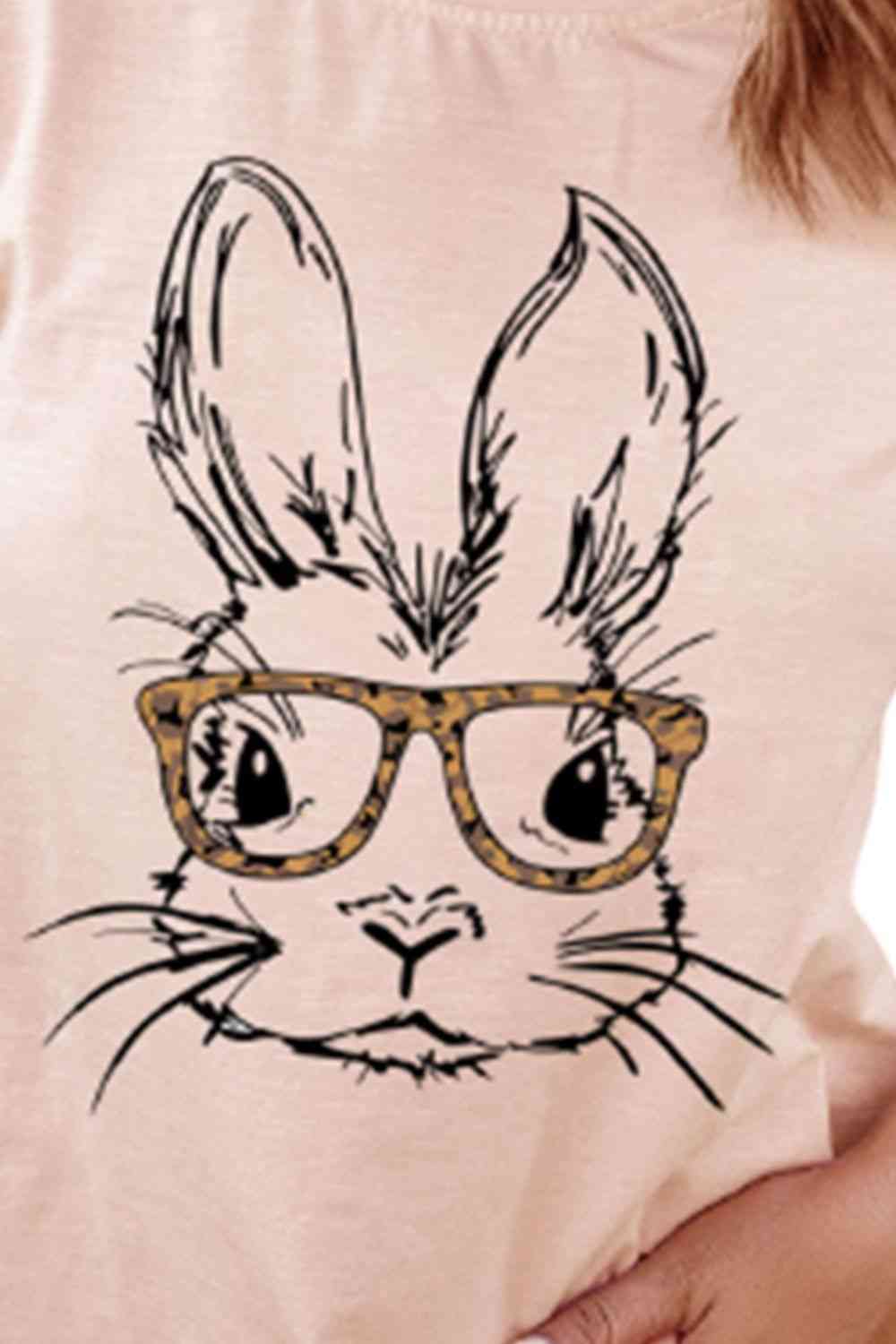 Easter Bunny Graphic Short Sleeve Tee - T - 1 COLOR -