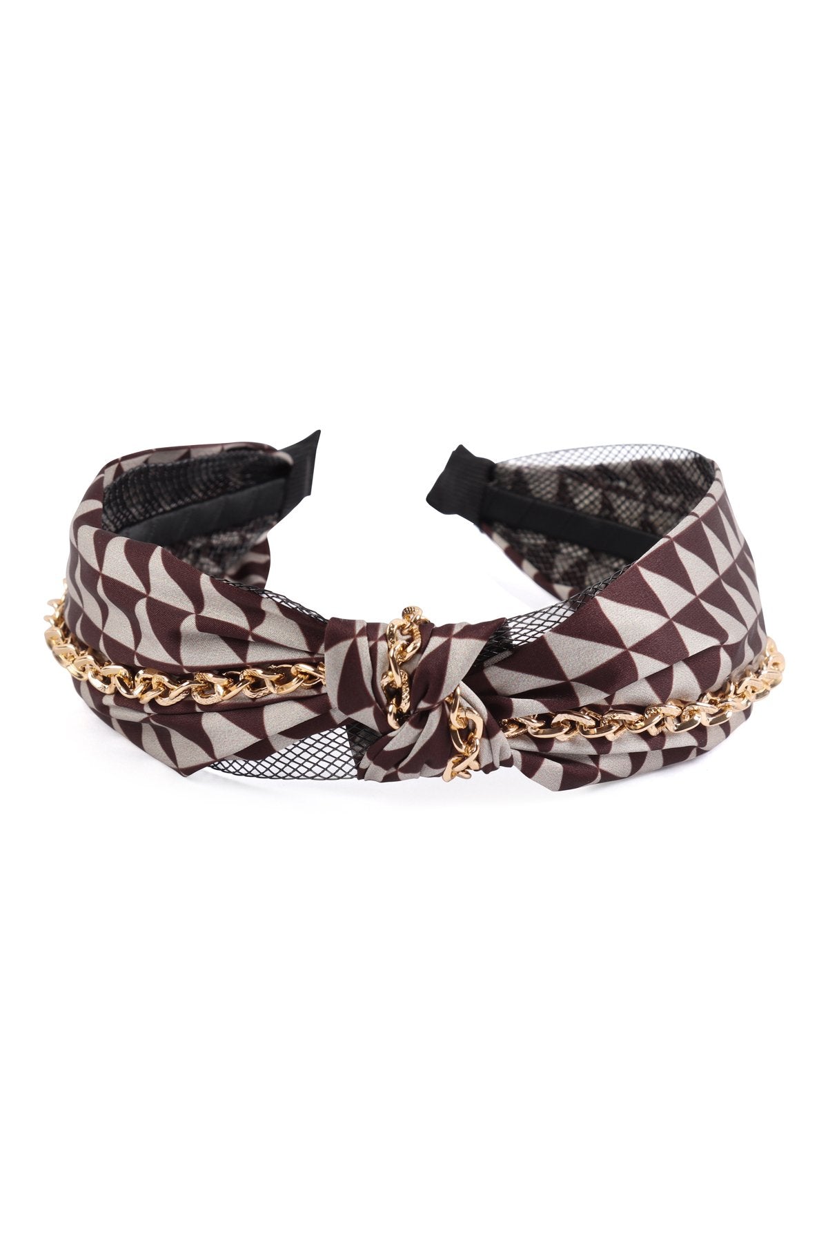 Chevron Pattern With Chain Knot Headband - 3 COLORS