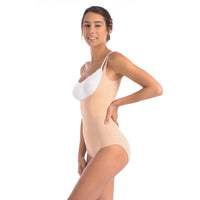 Thumbnail for Wear Your Own Bra Bodysuit Shaper With Targeted Double Front Panel Nude -