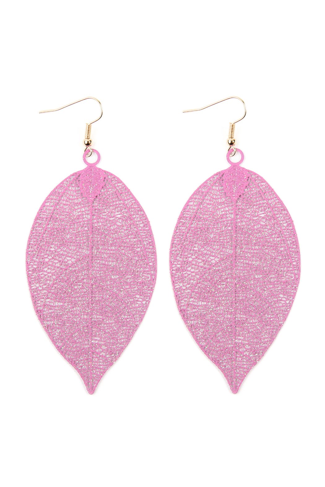 Filigree Leaf Earrings - 5 COLORS -